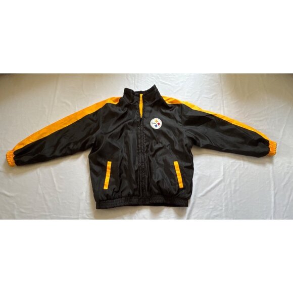 Steelers Black & Yellow Full-Zip Jacket w/ Logo Embroidery Polyester reversible - Picture 1 of 9